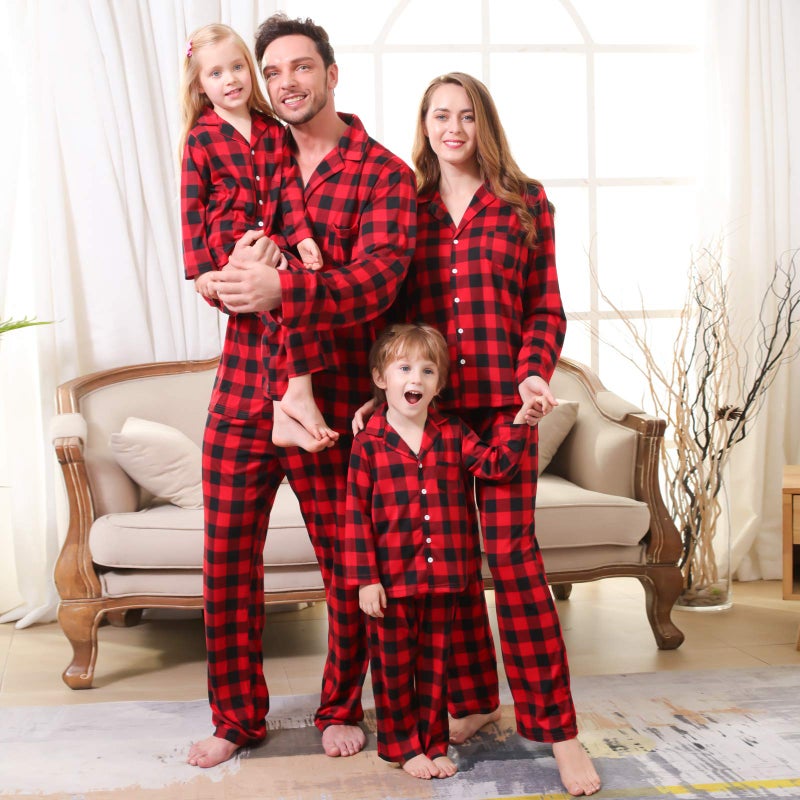CARETOO Matching Family Pajamas Sets Long Sleeve Christmas Reindeer Plaid Pjs Striped Kids Holiday Sleepwear Homewear - Image 2